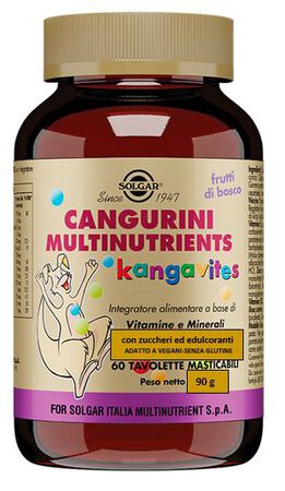CANGURINI MULTINUTRIENTS FRUTTI BOSCO 60 TAVOLETTE MASTICABILI image not present