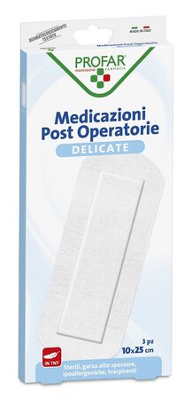 MEDICAZIONE POST OPERATORIA STERILE GARZA ANTIADERENTE 10X25 CM 3 PEZZI PROFAR image not present