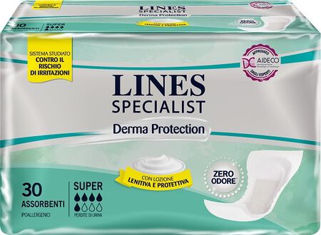 PANNOLONE LINES SPECIALIST CLASSIC SAGOMATO SOTTILE SUPER 30 PEZZI image not present