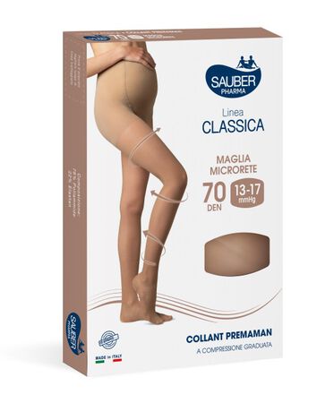 SAUBER COLLANT 70 DENARI PREMAMAN MAGLIA MICRORETE NEUTRO BEIGE 4 LINEA CLASSICA image not present