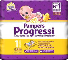 PAMPERS PROGRESSI NEWBORN PANNOLINO 1 2-5KG 28 PEZZI