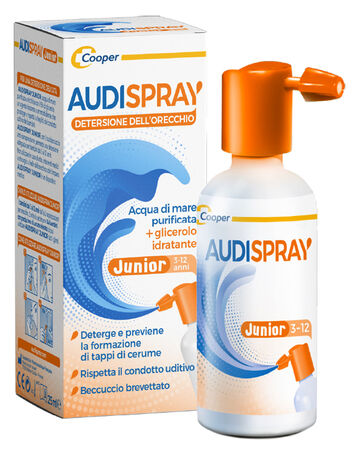 AUDISPRAY JUNIOR 3-12 ANNI SOLUZIONE DI ACQUA DI MARE IPERTONICA SPRAY SENZA GAS IGIENE ORECCHIO 25ML image not present