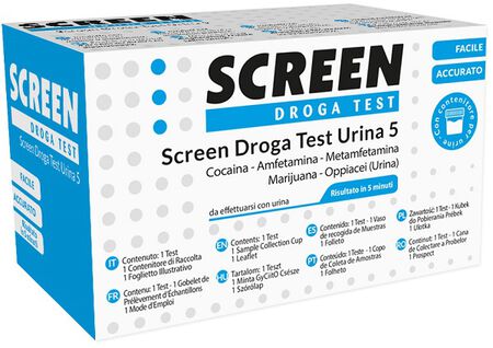 SCREEN DROGA TEST 5 DROGHE CON CONTENITORE URINA image not present
