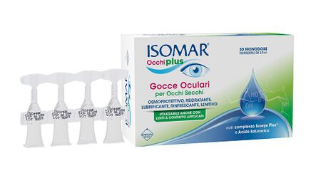 ISOMAR OCCHI PLUS GOCCE OCULARI PER OCCHI SECCHI ALL'ACIDO IALURONICO 0,25% 30 FLACONCINI MONODOSE image not present