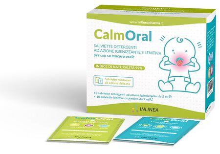 CALMORAL 10 SALVIETTE DETERGENTI + 10 SALVIETTE LENITIVE PROTETTIVE image not present