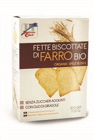 FSC FETTE BISCOTTATE DI FARRO BIO SENZA ZUCCHERI AGGIUNTI CON OLIO DI GIRASOLE SENZA OLIO DI PALMA 200 G image not present