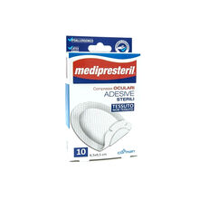 GARZA COMPRESSA OCULARE MEDIPRESTERIL ADESIVA TNT 6,5X9,5CM 10 PEZZI