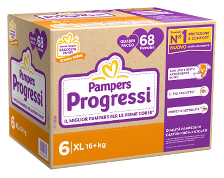 PAMPERS QUADRI PROGRESSI XL 68 PEZZI image not present