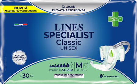 PANNOLONE A MUTANDA LINES SPECIALIST CLASSIC SUPER MM 30 PEZZI image not present