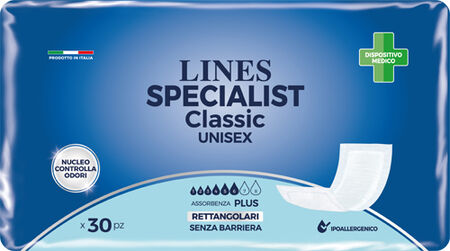PANNOLONE RETTANGOLARE LINES SPECIALIST CLASSIC SENZA BARRIERA 30 PEZZI image not present