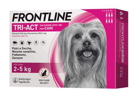 FRONTLINE TRI-ACT*spot-on soluz 6 pipette 0,5 ml 252,4 mg + 33,8 mg cani da 2 a 5 Kg image not present