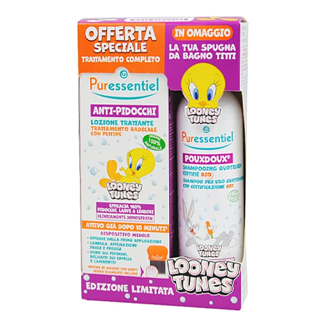 Puressentiel Trattamento completo pidocchi Looney Tunes Lozione+Shampoo image not present
