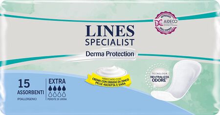 LINES SPECIALIST DERM PANNOLONE SAGOMATO EXTRA 15 PEZZI image not present