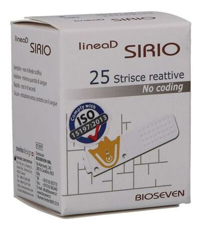 STRISCE MISURAZIONE GLICEMIA LINEA D SIRIO 25 PEZZI image not present