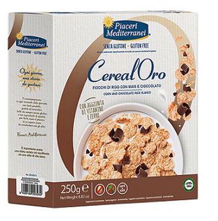 PIACERI MEDITERRANEI CEREALORO FIOCCHI RISO MAIS E CIOCCOLATO 250 G image not present