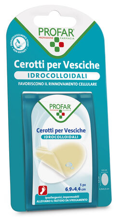 CEROTTO IDROCOLLOIDALE PROFAR 69X44 5 PEZZI image not present