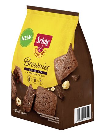 SCHAR BROWNIES CHOCOLATE TORTINA CON CIOCCOLATO E NOCCIOLE 6 MONOPORZIONI DA 30 G image not present