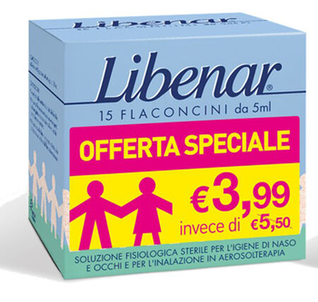 LIBENAR 15 FLACONCINI SOLUZIONE ISOTONICA 5 ML TAGLIO PREZZO image not present