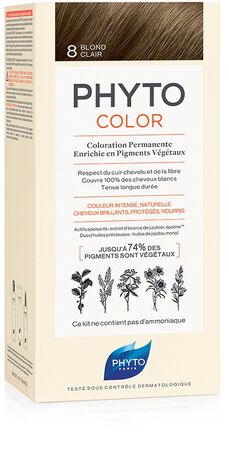 PHYTOCOLOR 8 BIONDO CHIARO 1 LATTE + 1 CREMA + 1 MASCHERA + 1 PAIO DI GUANTI image not present