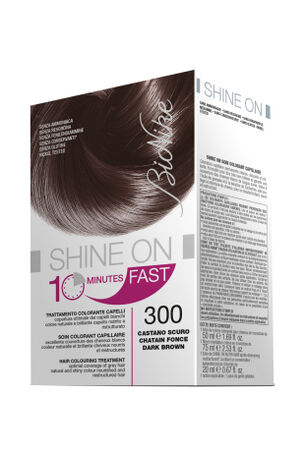 BIONIKE SHINE ON FAST TRATTAMENTO COLORANTE CAPELLI CASTANO SCURO 300 FLACONE 60 ML + TUBO 60 ML image not present