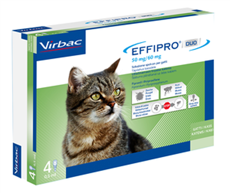 EFFIPRO DUO*spot-on soluz 4 pipette 0,5 ml 50 mg + 60 mg gatti da 1 a 6 Kg image not present