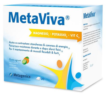 METAVIVA MAGNESIO POTASSIO VITAMINA C 20 BUSTINE image not present