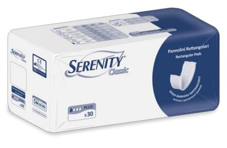 PANNOLONE PER INCONTINENZA FORMATO RETTANGOLARE SENZA BARRIERA SERENITY 30 PEZZI image not present
