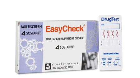 TEST RAPIDO SINGOLO O MULTIPLO PER RIVELAZIONE USO DI DROGHE STRIP EASYCHECK 4 SOSTANZE C image not present