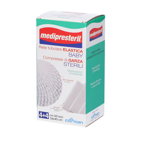 RETE TUBOLARE ELASTICA BABY MEDIPRESTERIL 4M TESI + 4 GARZE COMPRESSE 18X40CM image not present