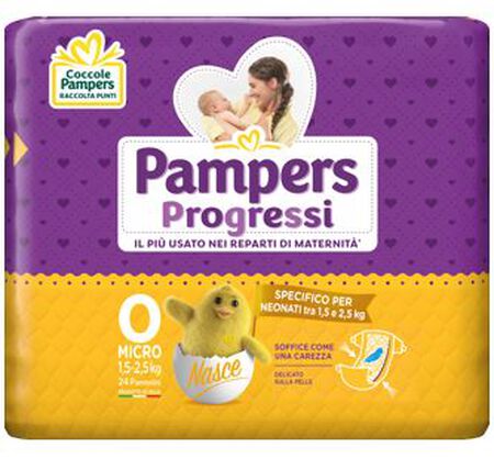 PAMPERS PROGRESSI MICRO PANNOLINI PER BAMBINI 24 PEZZI image not present