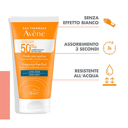 AVENE SOL FLUIDO SPF50+ SENZA PROFUMO NUOVA FORMULA 50 ML image not present
