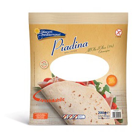 PIACERI MEDITERRANEI PIADINA OLIO D'OLIVA 200 GRAMMI image not present
