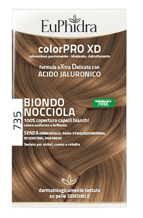 EUPHIDRA COLORPRO XD 735 BIONDO NOCCIOLA GEL COLORANTE CAPELLI IN FLACONE + ATTIVANTE + BALSAMO + GUANTI image not present