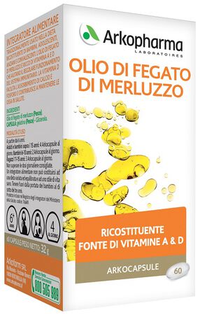 ARKO CAPSULE OLIO FEGATO MERLUZZO 60 CAPSULE image not present