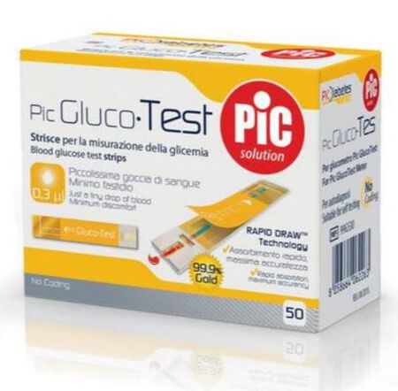 STRISCE MISURAZIONE GLICEMIA PIC GLUCOTEST 50 PEZZI image not present