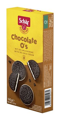 SCHAR CHOCOLATE O'S BISCOTTI AL CACAO CON CREMA AL LATTE 165 G image not present