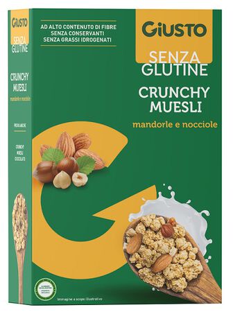 GIUSTO SENZA GLUTINE CRUNCHY MUESLI MANDORLE E NOCCIOLE 375 G image not present