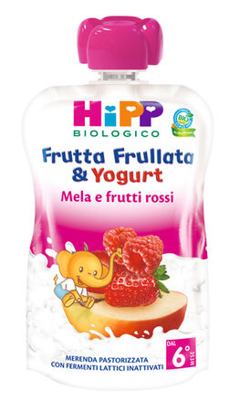 HIPP BIO FRUTTA FRULLATA YOGURT MELA FRUTTI ROSSI 90 G image not present