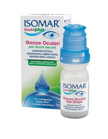 ISOMAR OCCHI PLUS GOCCE OCULARI PER OCCHI SECCHI ALL'ACIDO IALURONICO 0,25% 10 ML image not present