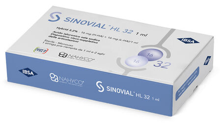 SIRINGA INTRA-ARTICOLARE SINOVIAL HL 32 16 MG+16 MG 1 FS + AGO GAUGE 22 + AGO GAUGE 29 1 PEZZO image not present