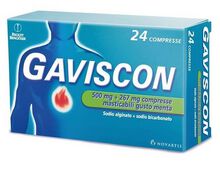 GAVISCON*24 cpr mast 500 mg + 267 mg menta