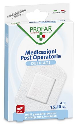 MEDICAZIONE POST OPERATORIA STERILE GARZA ANTIADERENTE 7,5X10 CM 4 PEZZI PROFAR image not present
