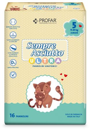 PANNOLINI PROFAR SEMPRE ASCIUTTO ULTRA JUNIOR 11/25 KG 16 PEZZI image not present
