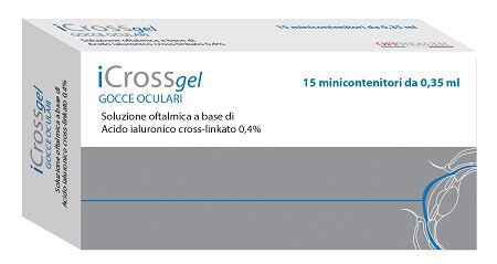 GOCCE OCULARI ICROSS GEL ACIDO IALURONICO CROSS-LINKATO 0,4% 15 PEZZI DA 0,35 ML image not present