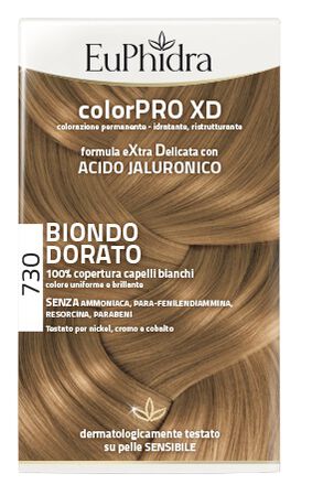 EUPHIDRA COLORPRO XD 730 BIONDO DORATO GEL COLORANTE CAPELLI IN FLACONE + ATTIVANTE + BALSAMO + GUANTI image not present