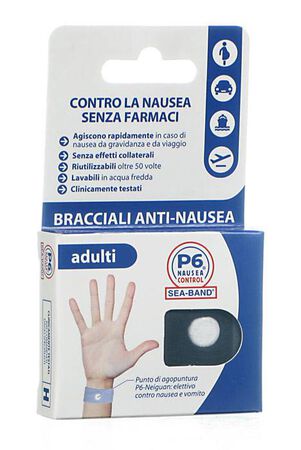 BRACCIALE ANTI NAUSEA PER ADULTI P6 NAUSEA CONTROL 2 PEZZI image not present