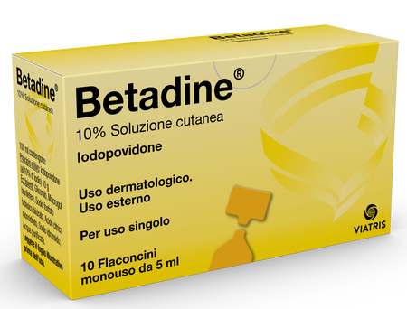 BETADINE*soluz cutanea 10 flaconcini monouso 5 ml 10% image not present