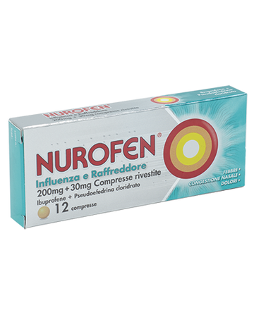 NUROFEN INFLUENZA E RAFFREDDORE*12 cpr riv 200 mg + 30 mg image not present