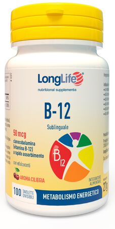 LONGLIFE B12 50MCG SUBLINGUALE 100 TAVOLETTE image not present