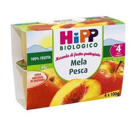 HIPP BIO FRUTTA GRATTUGGIATA MELA PESCA 4X100 G image not present